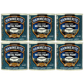 6X Hammerite Hammered White Paint 250ml Tin Paint